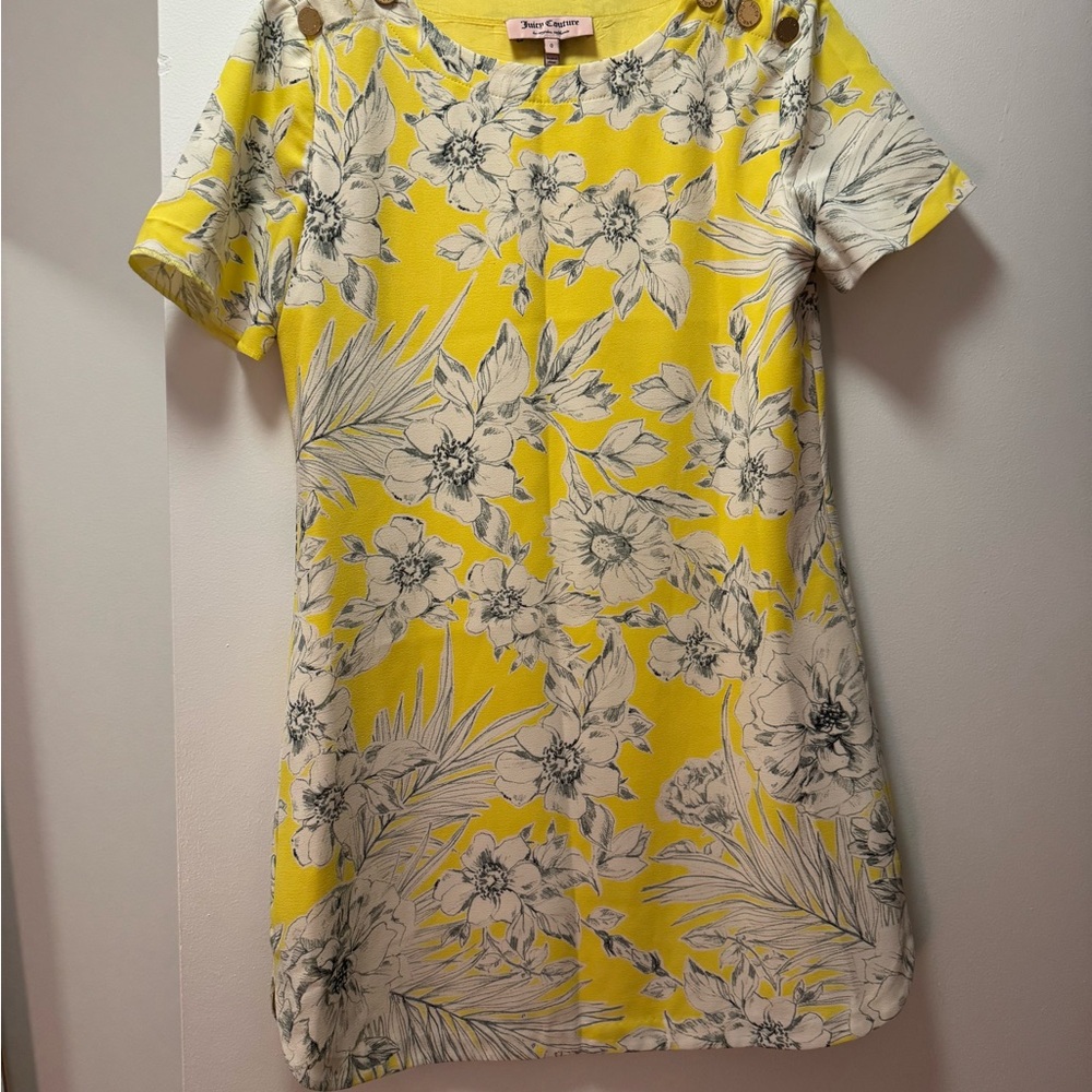 Juicy Couture Yellow Floral Mini Dress